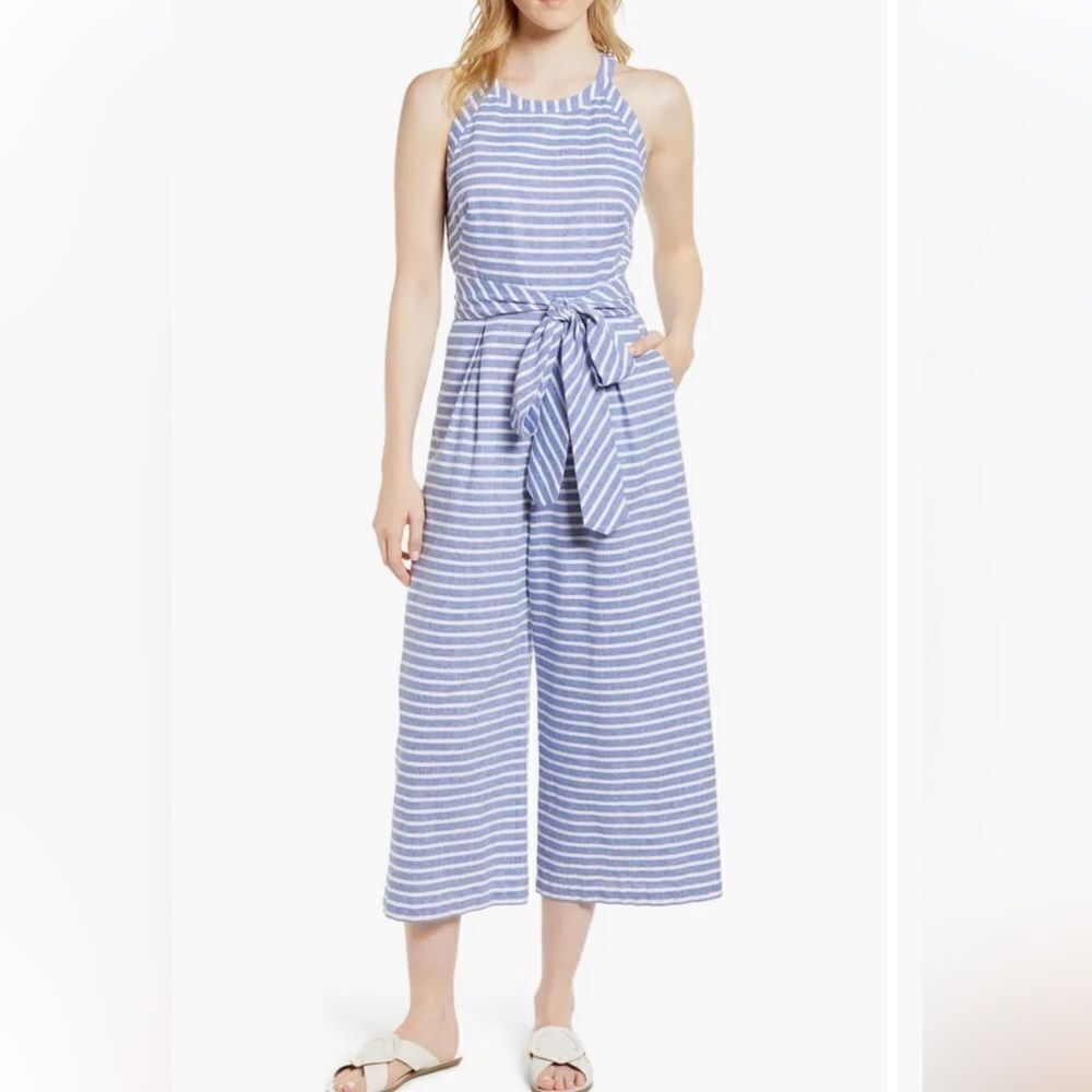 NWT 1901 Striped Jumpsuit Nordstrom  US 8